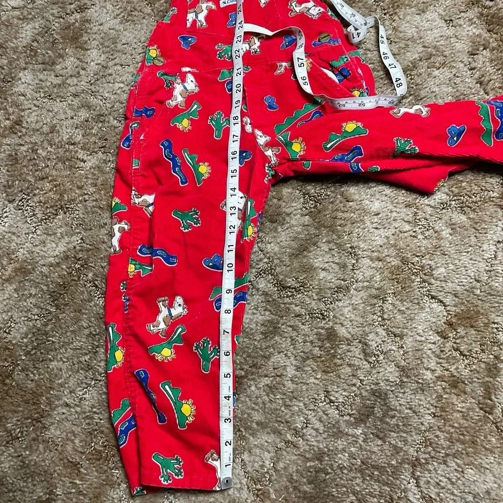Vintage Carter's‎ Vintage Size 4 Year Old Corduroy Red Zoo Overalls